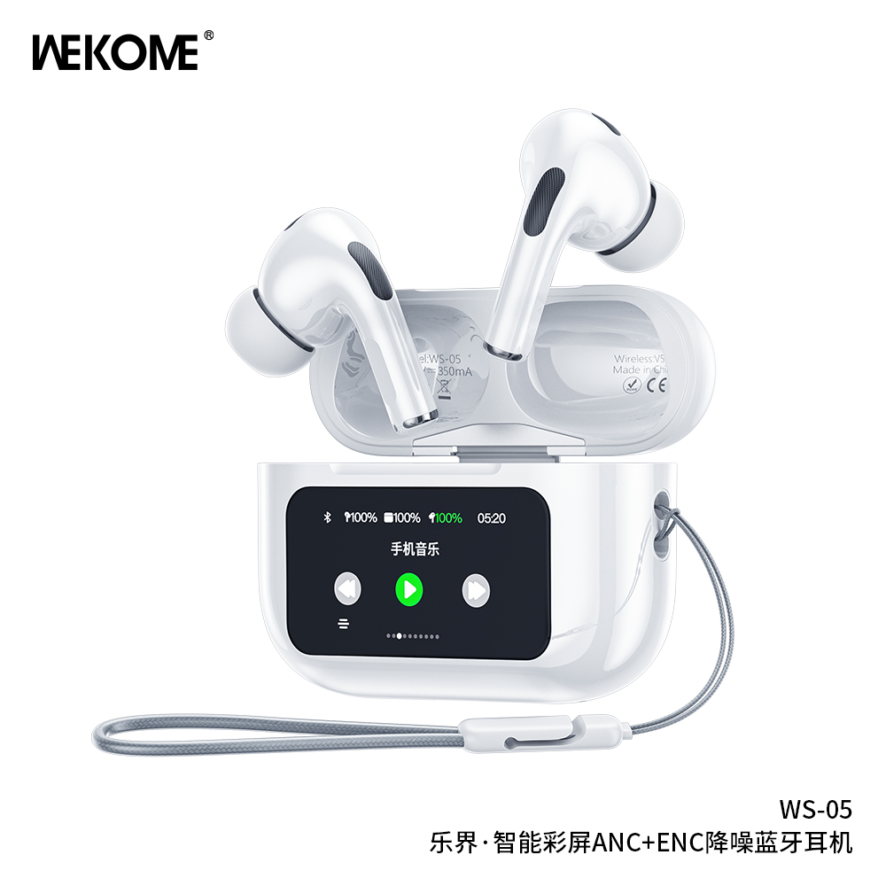 WEKOME WS-05 ANC+ENC Noise Canceling Wireless Earbuds with Smart Color Screen